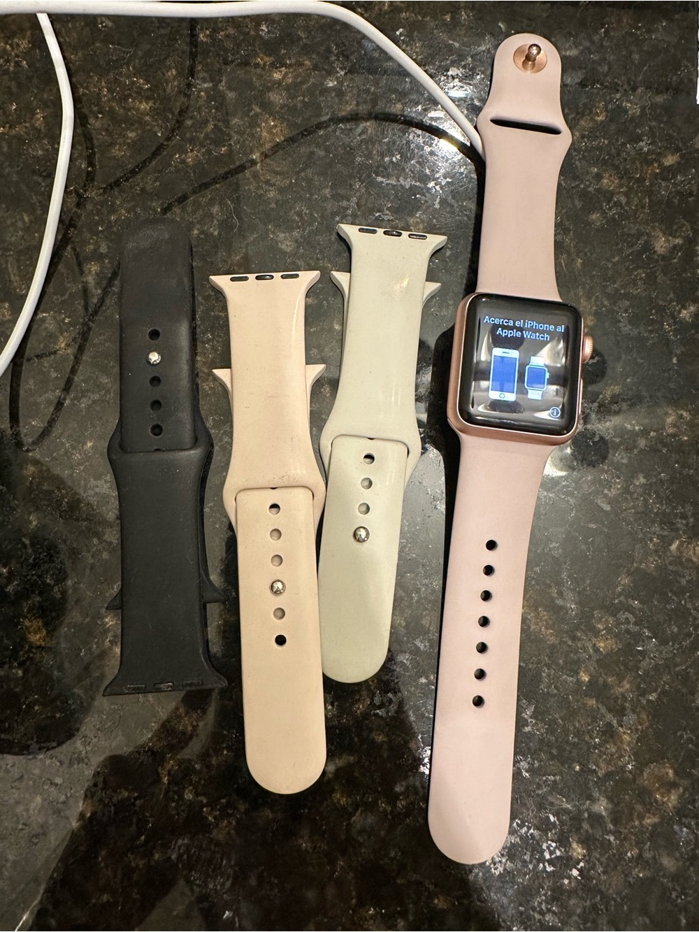 Rose Gold Apple Watch with Detachable Silicone Bands